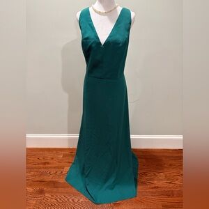 Amsale Emerald V-Neck Maxi Gown